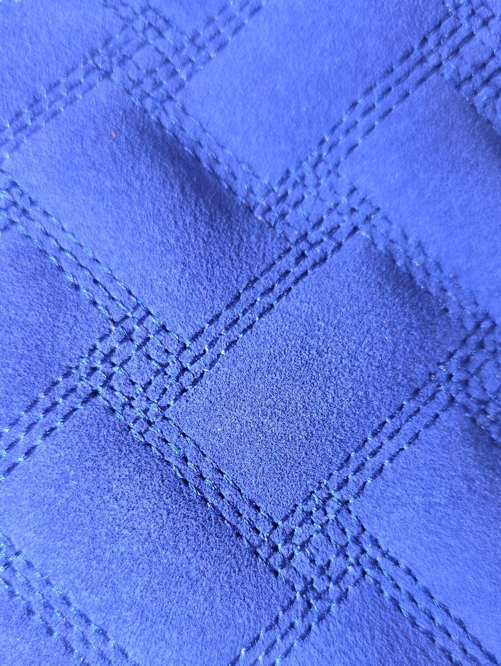 Kurt Geiger Blue Quilted Leather Suede Tote Bag Double Handle Shoulder Bag Soft - Picture 6 of 14